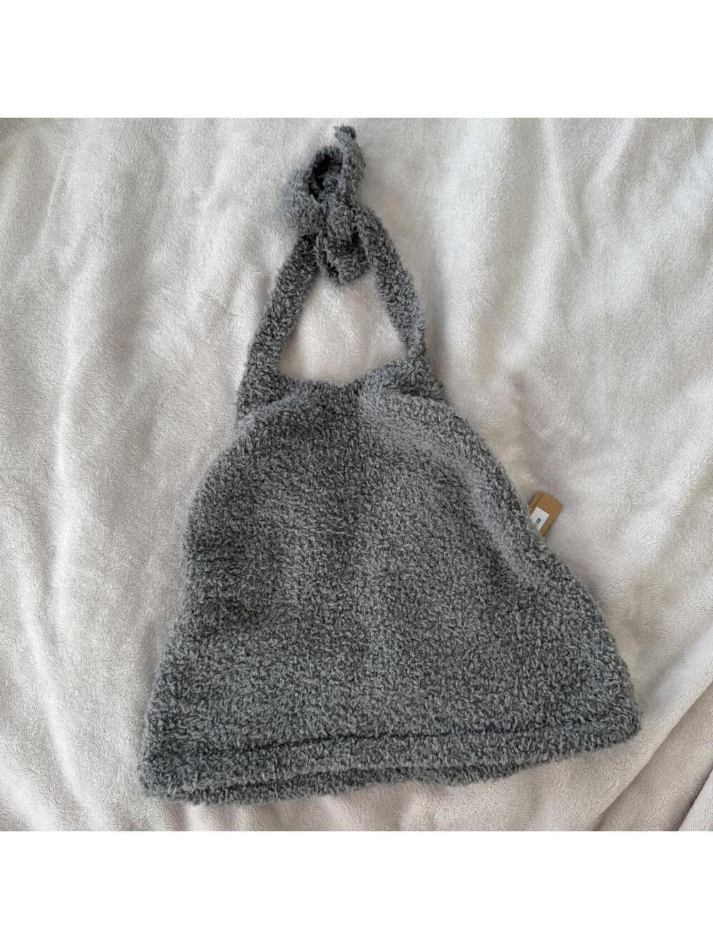 Skims fuzzy grey halter top NWT